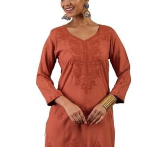 Women Embroidered Thread Work Shorts Kurti Top Tunic