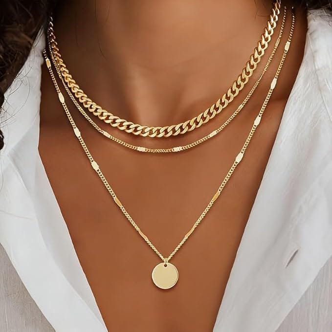 Layered Choker Necklace for Women, Trendy Chains for Women, - Image 3