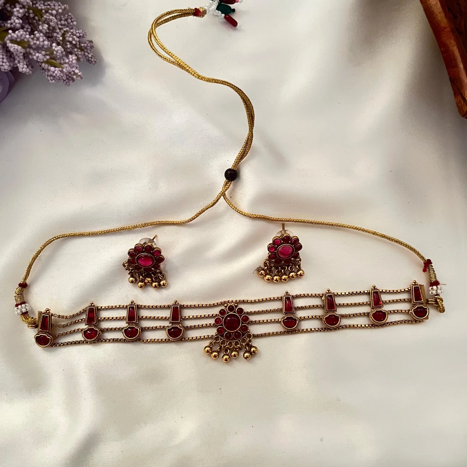 Layered Stone Choker Necklace