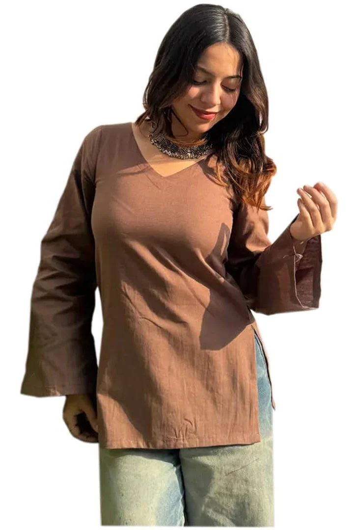GULABI TAANA Cotton Short Kurti for Women